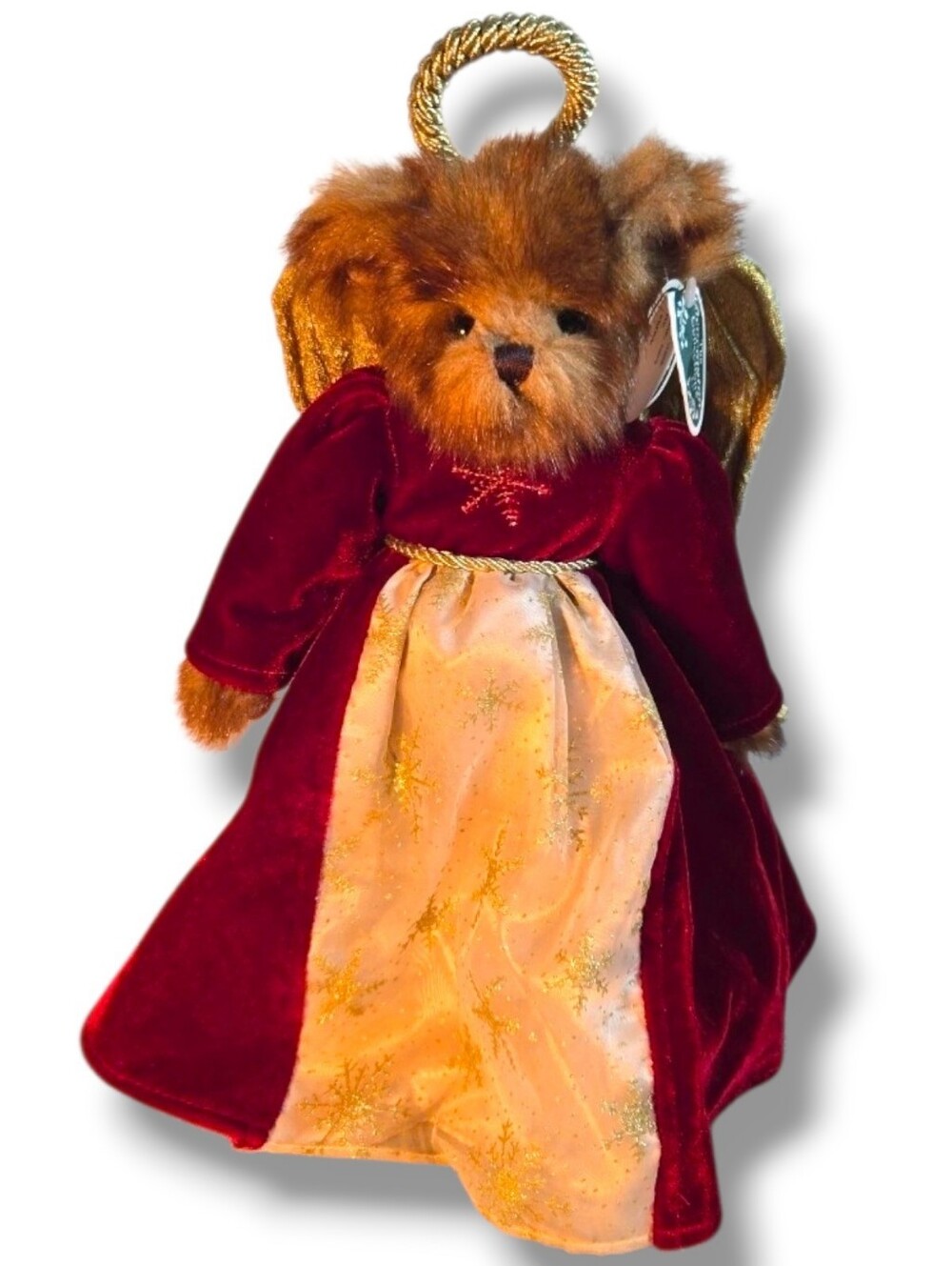 Bearington “Adora” Angel Bear Retired Style 173098 Christmas Plush w/Metal Stand